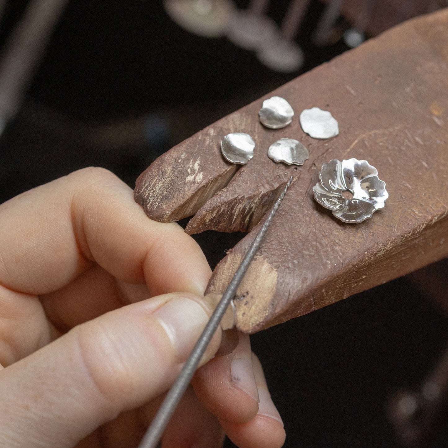Bespoke Mixed-Metal Flower Earrings