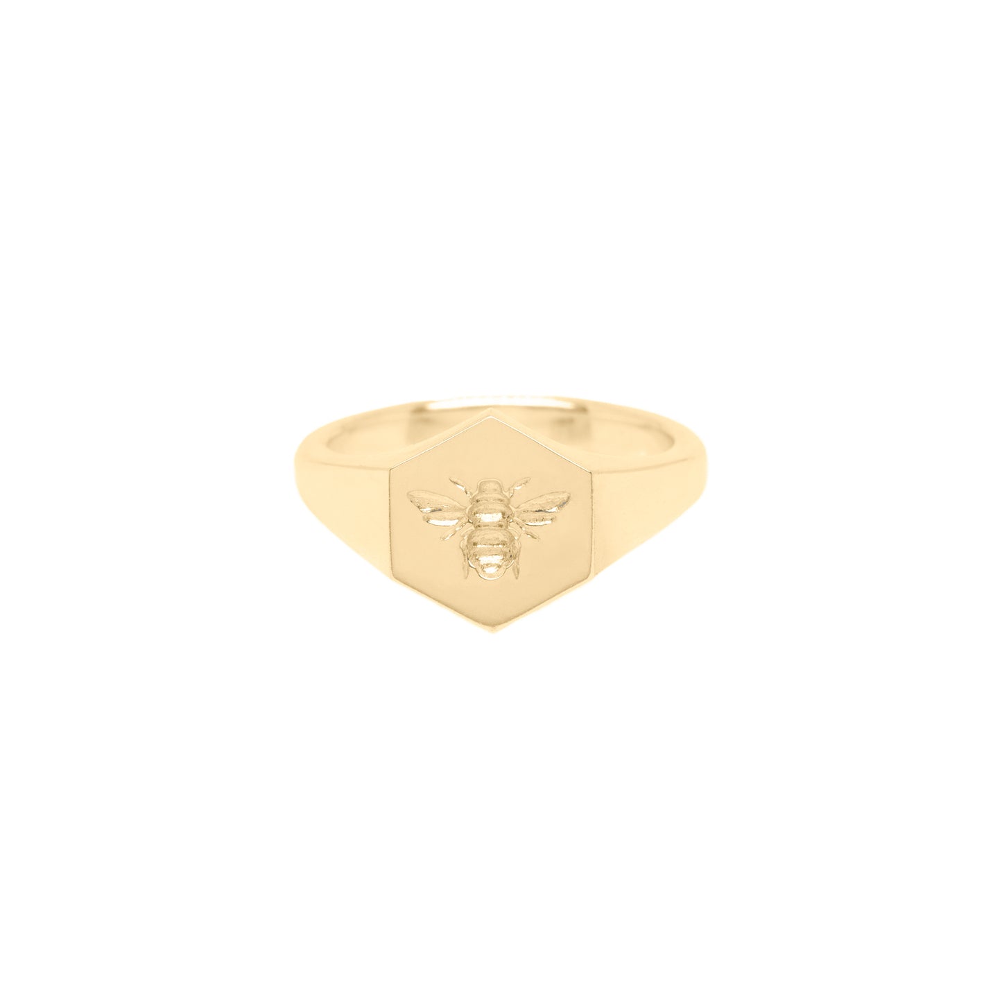 Bee Signet Ring in 9ct Yellow Gold