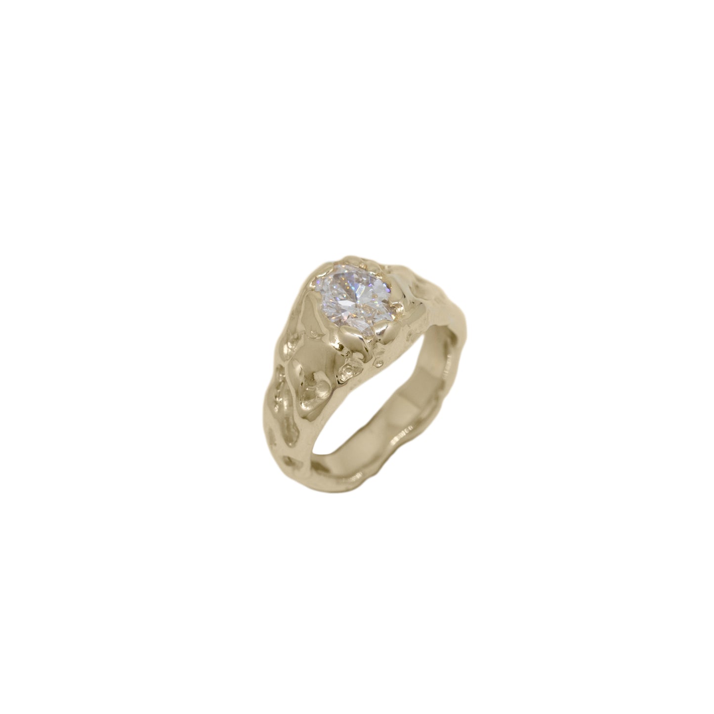 Molten 9ct Yellow Gold Diamond Ring