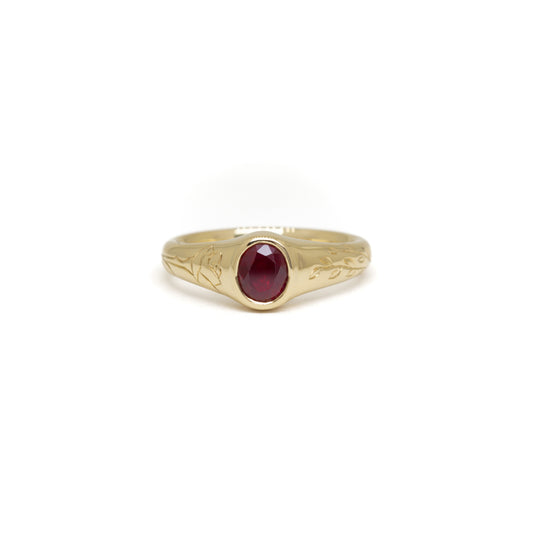 18ct Yellow Gold Ruby Ring