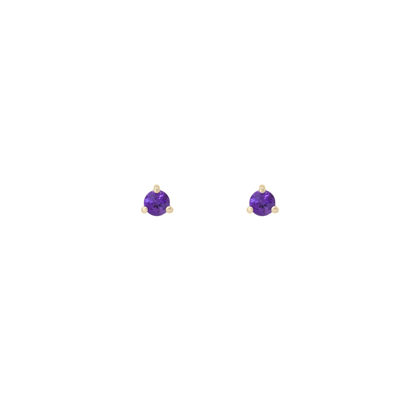 Wildflower Studs: Purple Tansy in 9ct Yellow Gold
