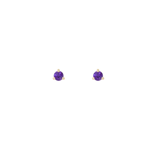 Wildflower Studs: Purple Tansy in 9ct Yellow Gold