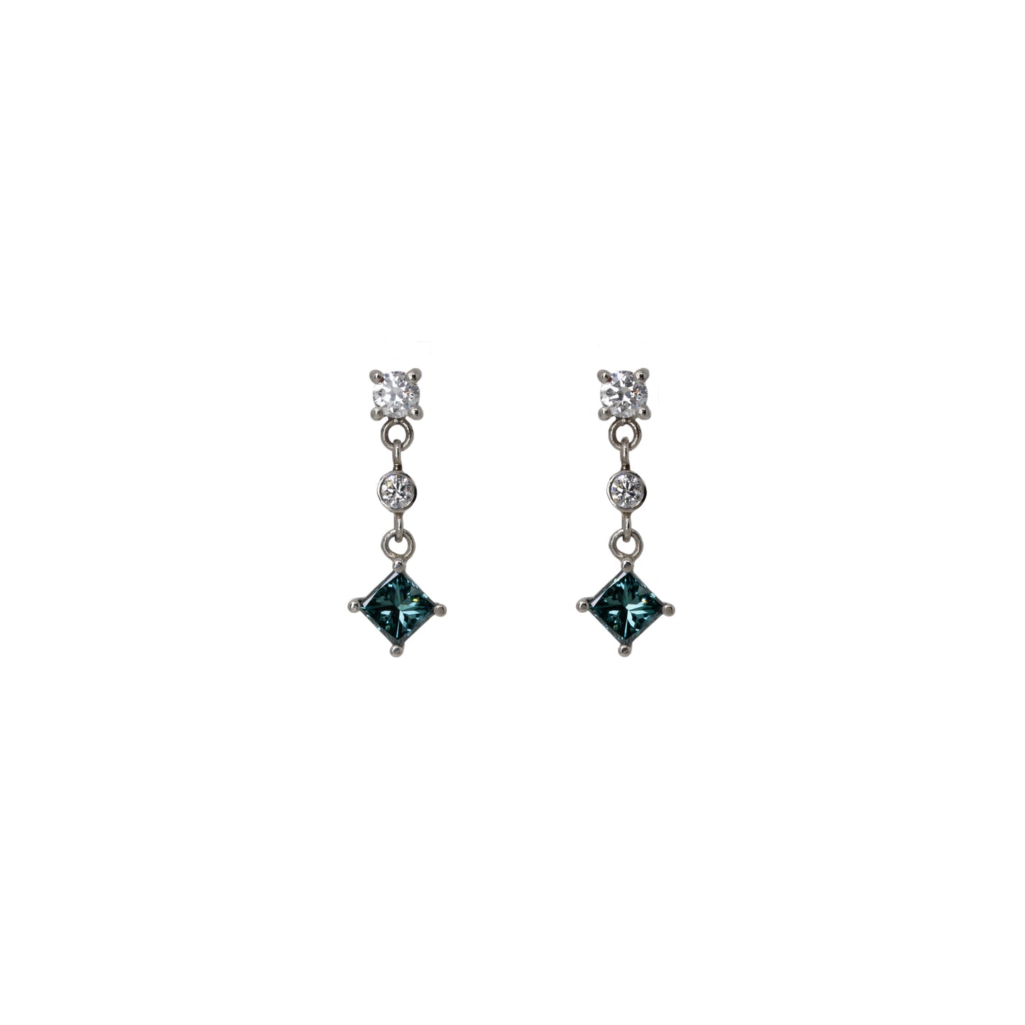 Blue Diamond Earrings