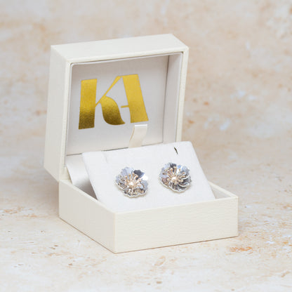 Bespoke Mixed-Metal Flower Earrings