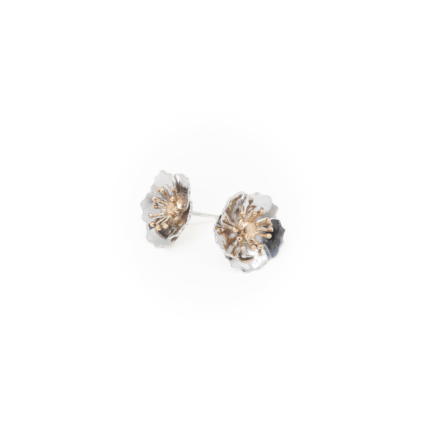 Bespoke Mixed-Metal Flower Earrings